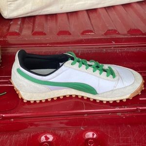 White and green strip Puma Fast Rider